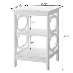 Kirklands Home Octagon 2-Shelf Accent Table White Outlet