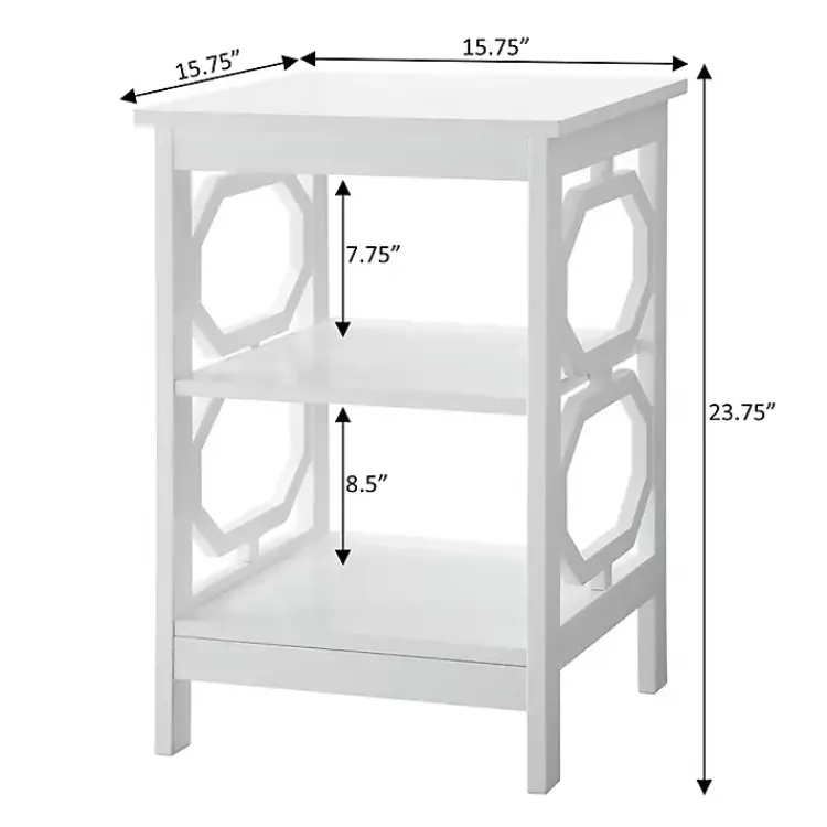Kirklands Home Octagon 2-Shelf Accent Table White Outlet