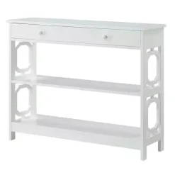 Kirklands Home Octagon 2-Shelf Console Table White Hot
