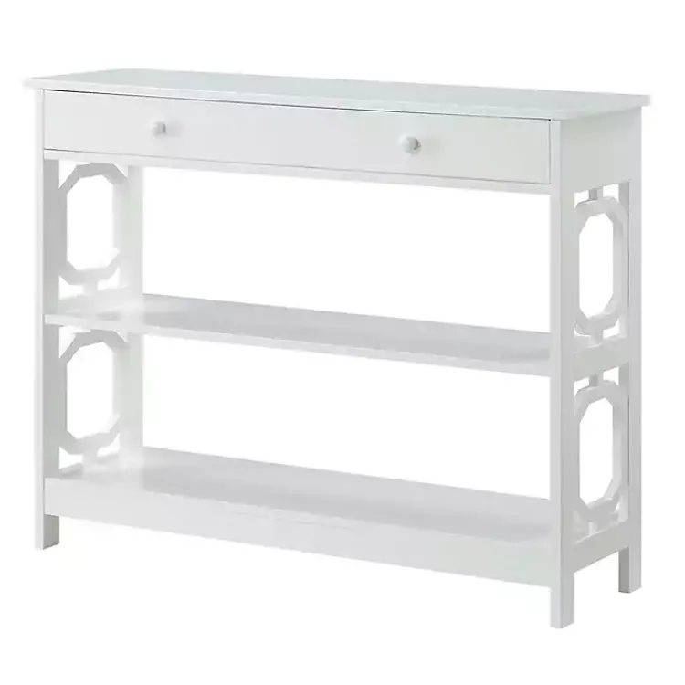 Kirklands Home Octagon 2-Shelf Console Table White Hot
