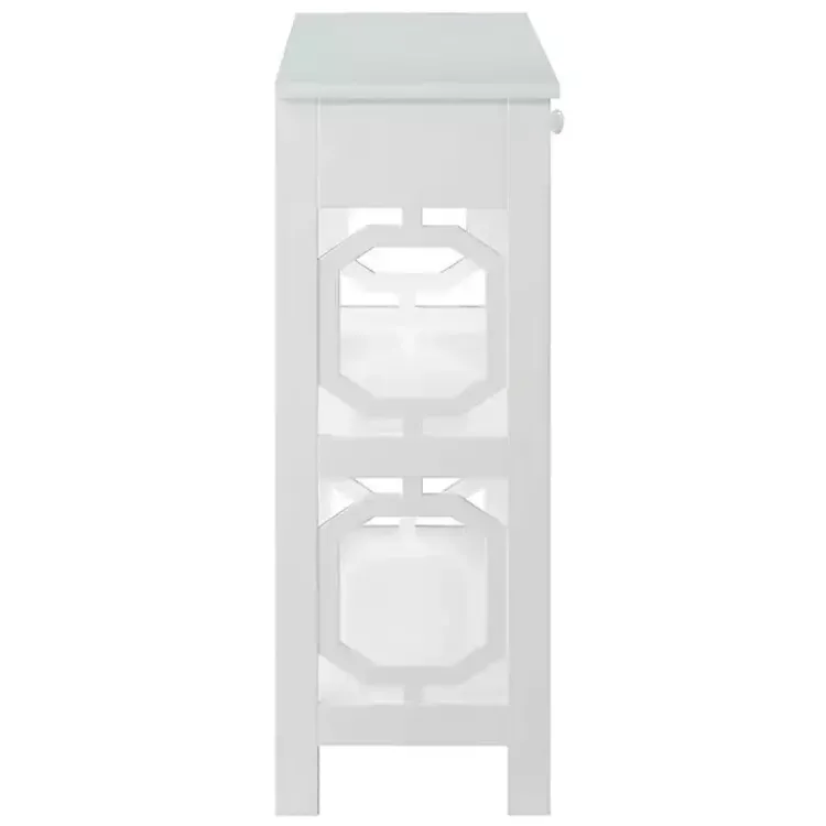 Kirklands Home Octagon 2-Shelf Console Table White Hot