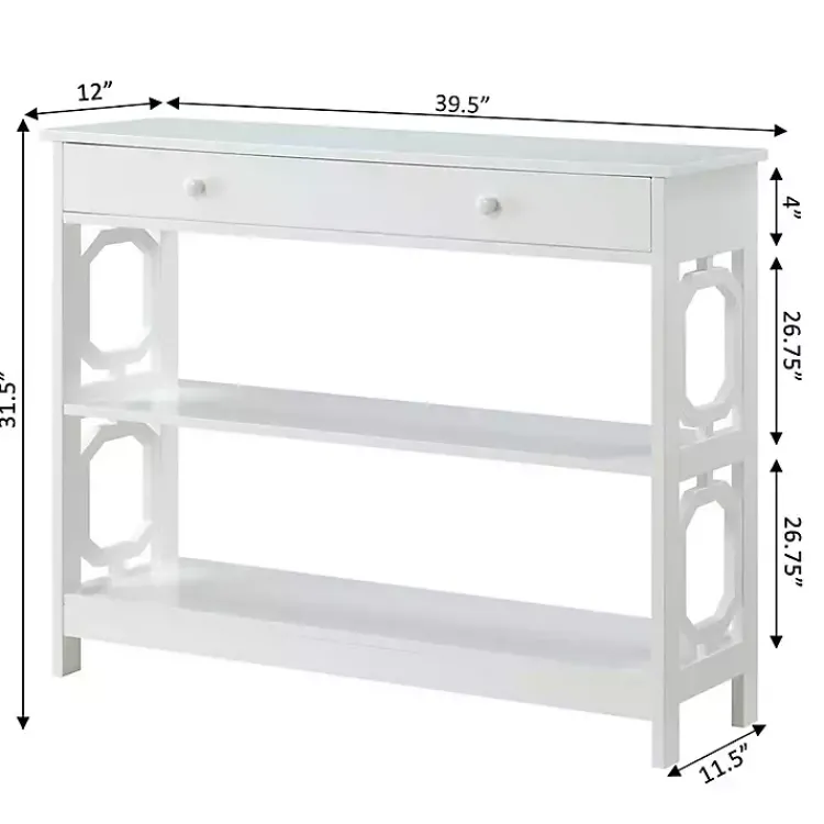 Kirklands Home Octagon 2-Shelf Console Table White Hot