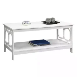 Kirklands Home Octagon Single Shelf Coffee Table White Clearance