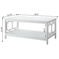 Kirklands Home Octagon Single Shelf Coffee Table White Clearance