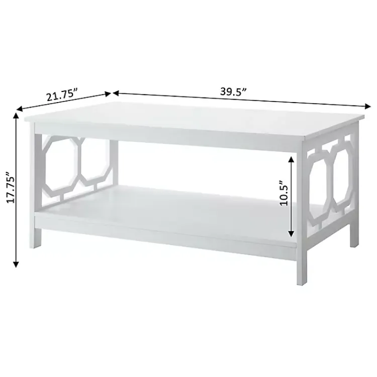 Kirklands Home Octagon Single Shelf Coffee Table White Clearance