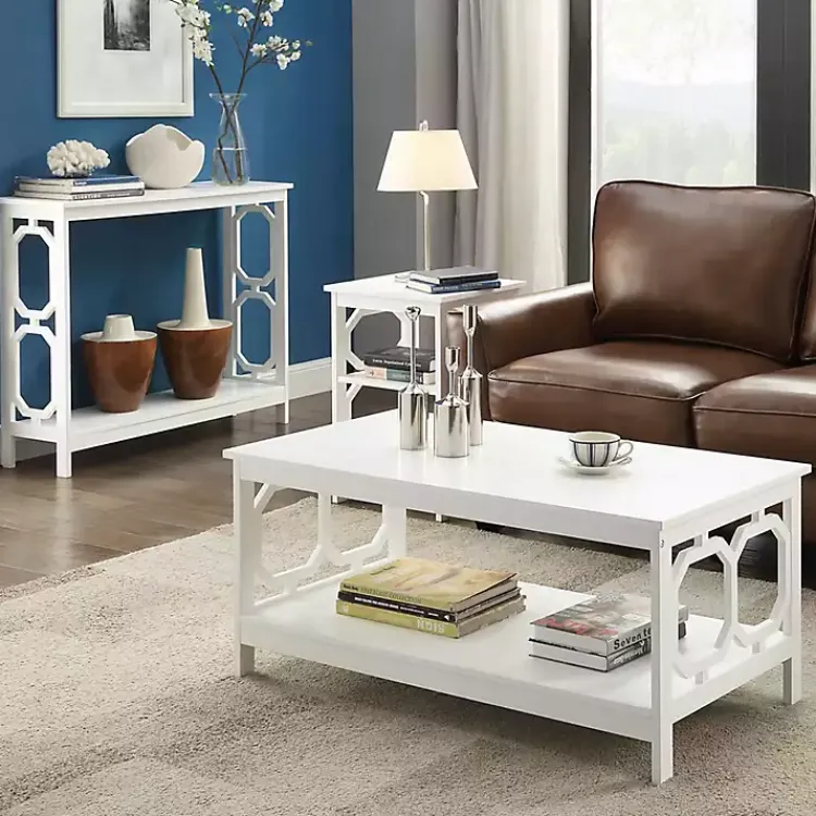 Kirklands Home Octagon Single Shelf Coffee Table White Clearance