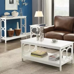 Kirklands Home Octagon Single Shelf Console Table White Outlet