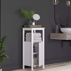 Kirklands Home Open Shelf Cabinet White Hot