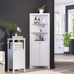 Kirklands Home Open Shelf Cabinet White Hot