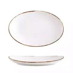 Kirklands Home Oval Ceramic Rimmed Serving Platter White Discount