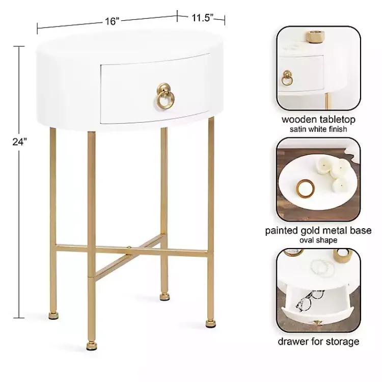 Kirklands Home Oval Decklyn Accent Table White Best