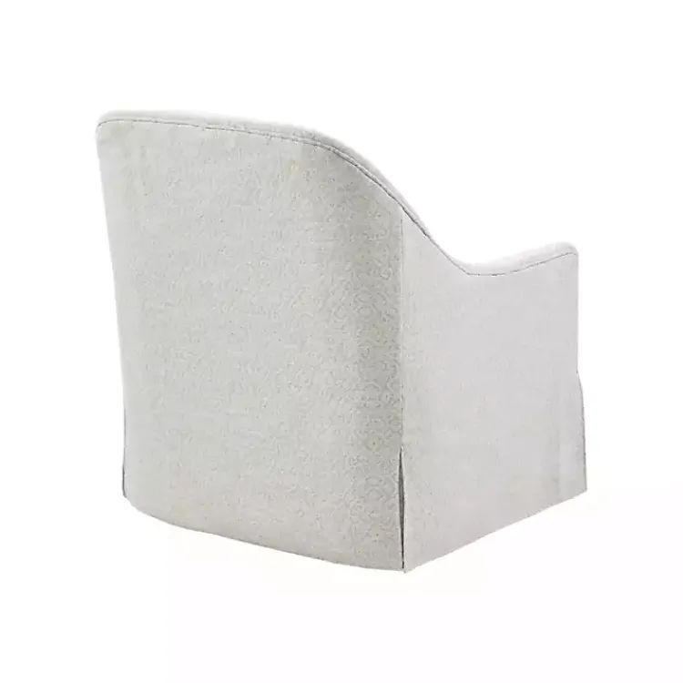 Kirklands Home Patterned Upholstered Swivel Glider Chair White New
