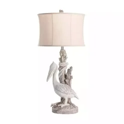Kirklands Home White Pelican Coastal Table Lamp Ivory New
