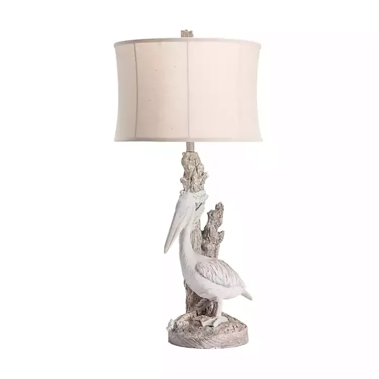 Kirklands Home White Pelican Coastal Table Lamp Ivory New