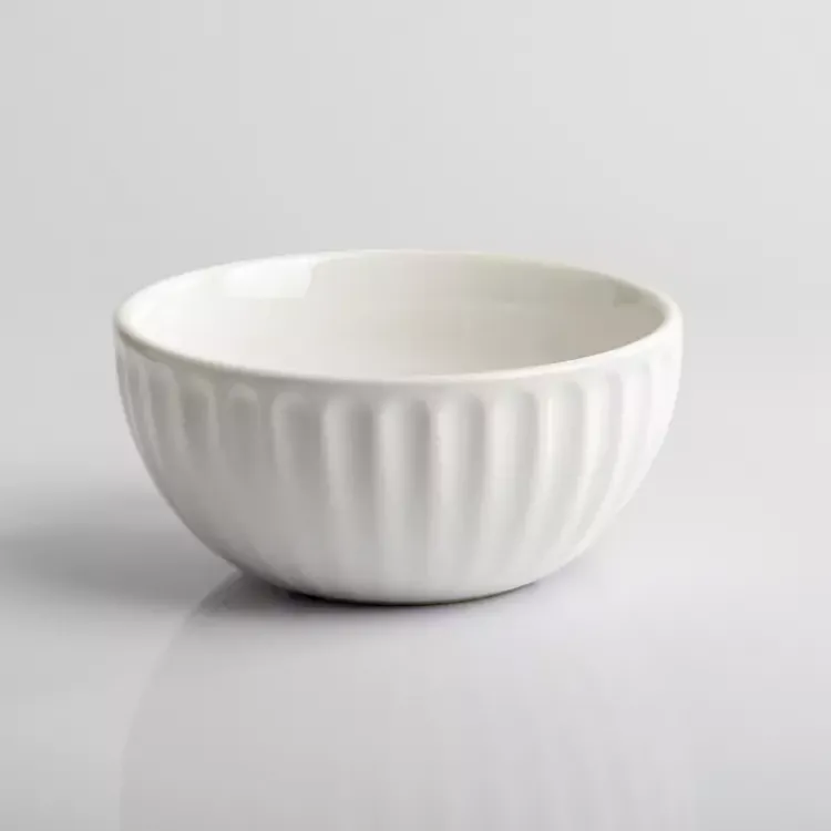 Kirklands Home Petals Ceramic Cereal Bowl White New