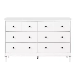 Kirklands Home Pine 6-Drawer Modern Dresser White Online