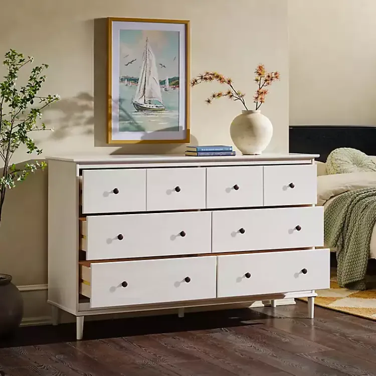 Kirklands Home Pine 6-Drawer Modern Dresser White Online
