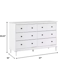 Kirklands Home Pine 6-Drawer Modern Dresser White Online