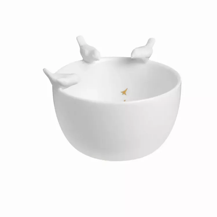 Decorative Bowls & Jars>Kirklands Home White Porcelain Bird Decorative Bowl