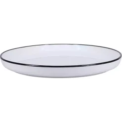 Kirklands Home Porcelain Black Trim 16-pc. Dinnerware Set White Best