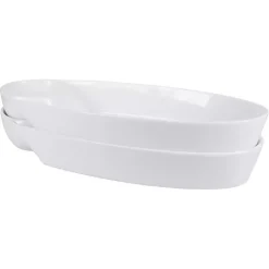 Kirklands Home Porcelain Chip & Dip Bowls, Set of 2 White Discount