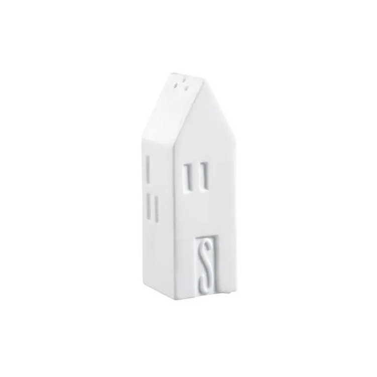 Kirklands Home Porcelain House Shaped Salt & Pepper Shakers White Clearance
