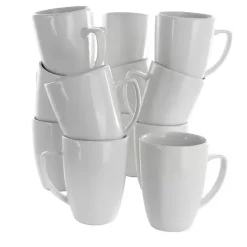 Kirklands Home Porcelain Mugs, Set of 12 White Online