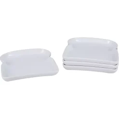Kirklands Home Porcelain Toast Plates, Set of 4 White Hot
