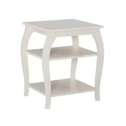 Kirklands Home Prismatic Wood Accent Table White Outlet