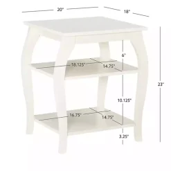 Kirklands Home Prismatic Wood Accent Table White Outlet