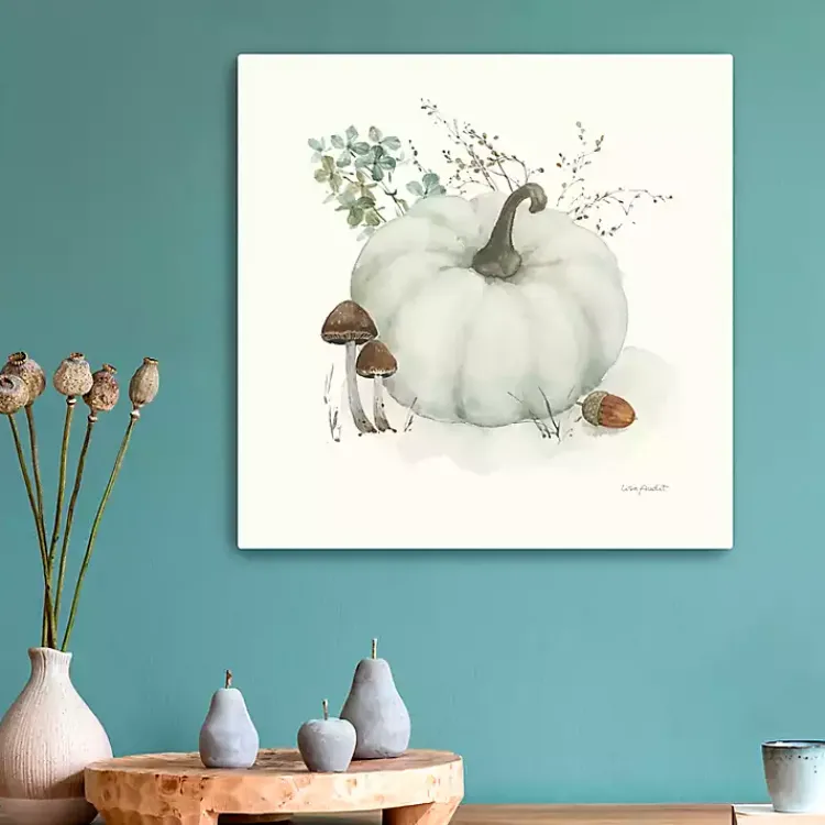 Fall>Kirklands Home Pumpkin Canvas Art Print, 20x20 in. White