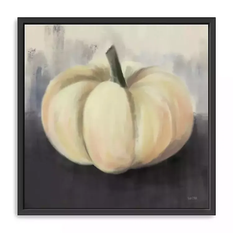 Fall>Kirklands Home White Pumpkin Framed Giclee Canvas Art Print