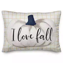 Fall>Kirklands Home Pumpkin I Love Fall Pillow White