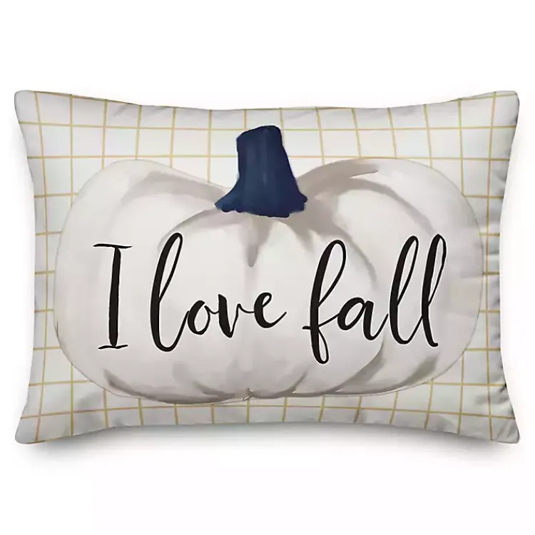 Fall>Kirklands Home Pumpkin I Love Fall Pillow White