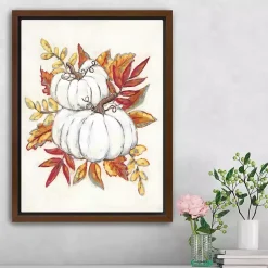 Fall>Kirklands Home Pumpkins Framed Canvas Art Print White
