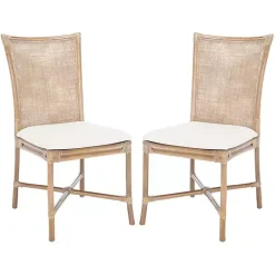 Kirklands Home Rattan Chiara Dining Chairs, Set of 2 White Sale