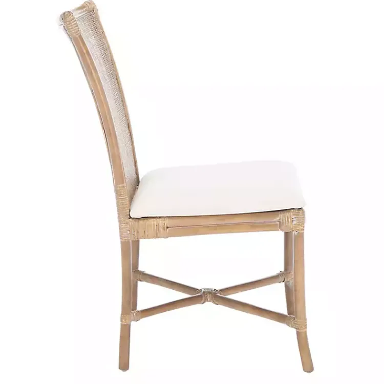 Kirklands Home Rattan Chiara Dining Chairs, Set of 2 White Sale