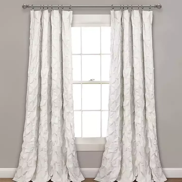 Kirklands Home Ravello Pintuck Curtain Panel, 84 in. White Clearance