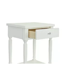 Kirklands Home Rectangle Accent Table with Charging Station White Hot