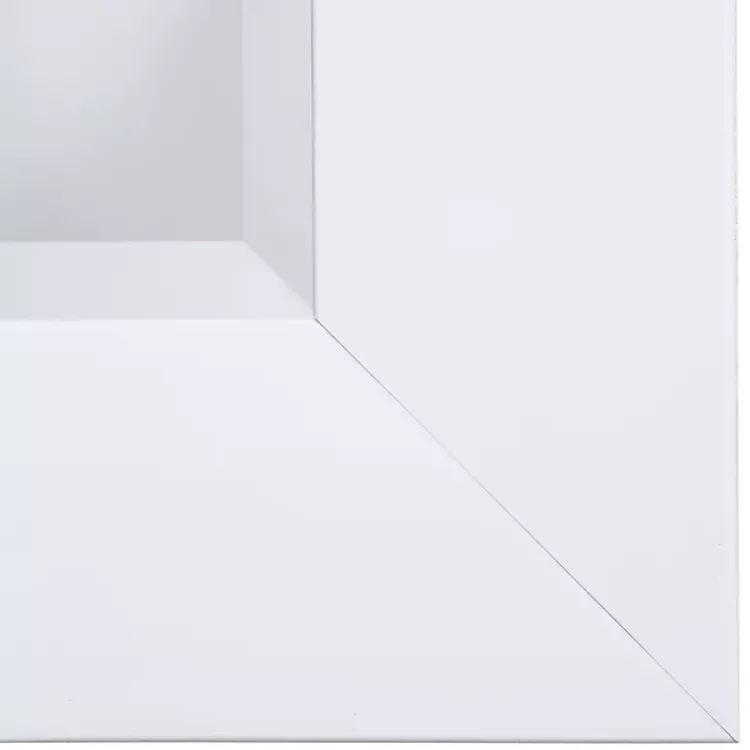 Kirklands Home White Rectangular Beveled Wall Mirror Clearance