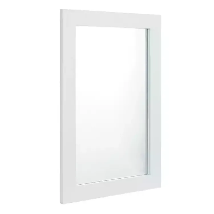 Kirklands Home White Rectangular Wood Wall Mirror Online