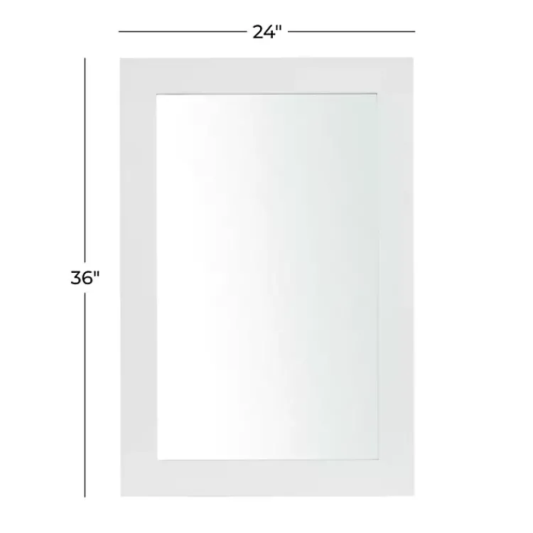 Kirklands Home White Rectangular Wood Wall Mirror Online