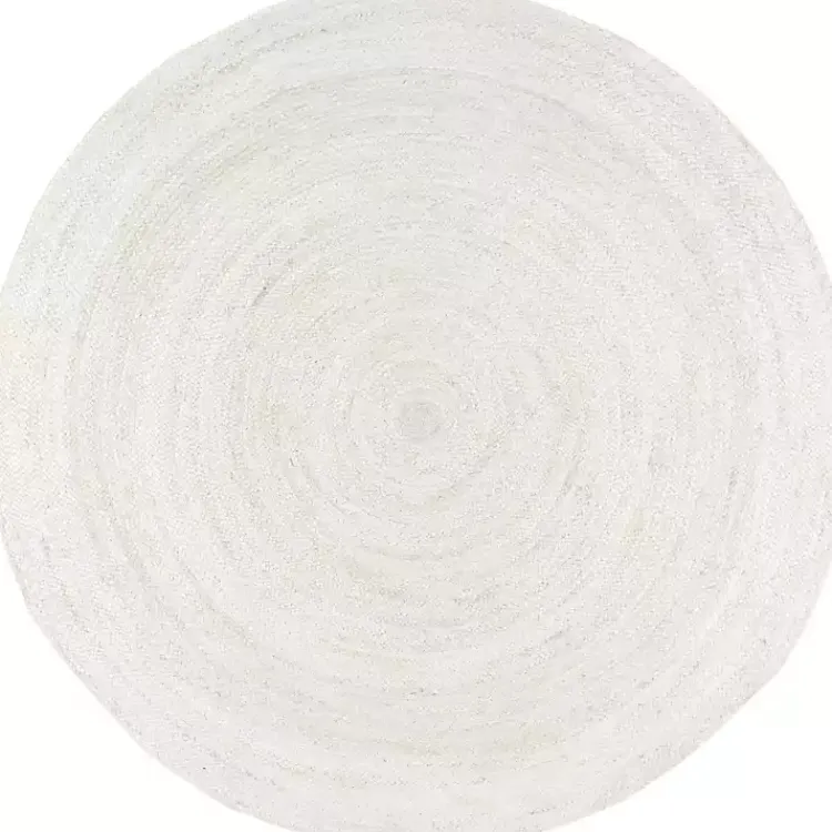 Kirklands Home Reno Woven Round Area Rug, 4 ft. White Discount
