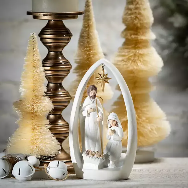 Christmas Decorations>Kirklands Home Resin Holy Family Nativity Scene White