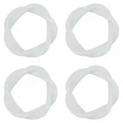 Kirklands Home Resin Twisted Napkin Rings, Set of 4 White