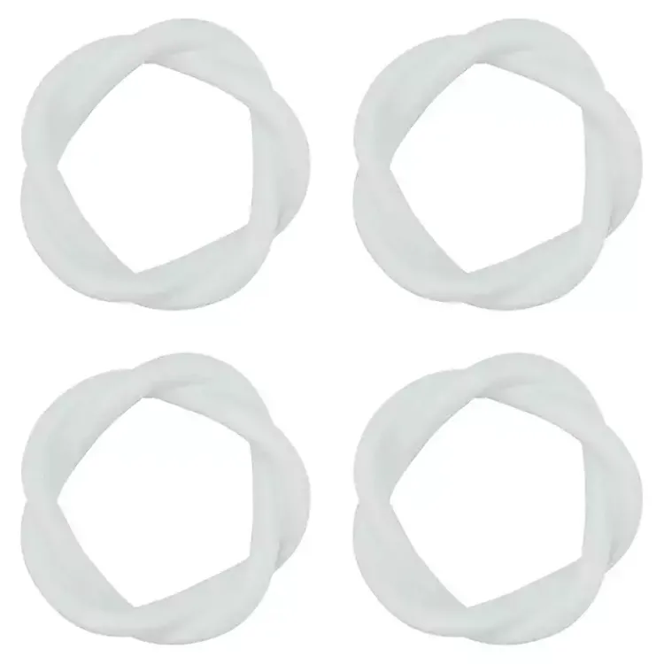 Kirklands Home Resin Twisted Napkin Rings, Set of 4 White