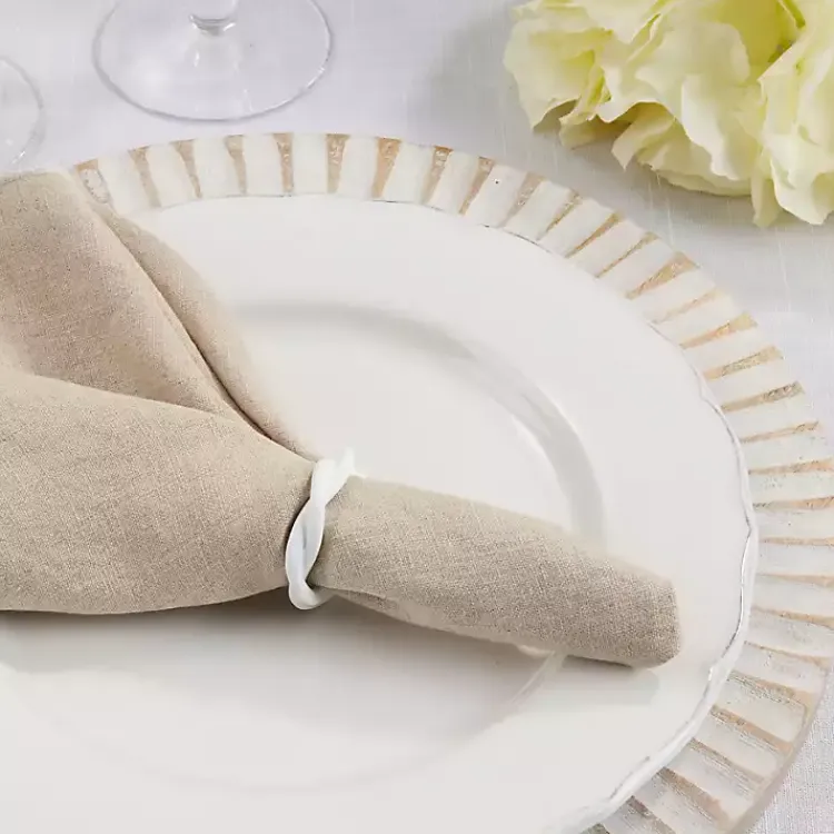 Kirklands Home Resin Twisted Napkin Rings, Set of 4 White