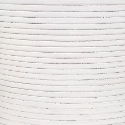 Kirklands Home Ribbed Rattan Round Accent Table White New