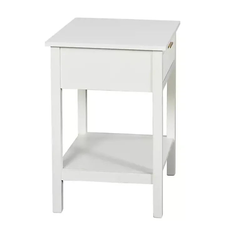Kirklands Home Ribbed Wood Colleen Accent Table White Sale