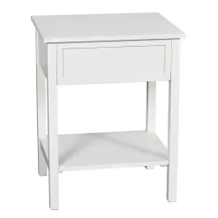 Kirklands Home Ribbed Wood Colleen Accent Table White Sale